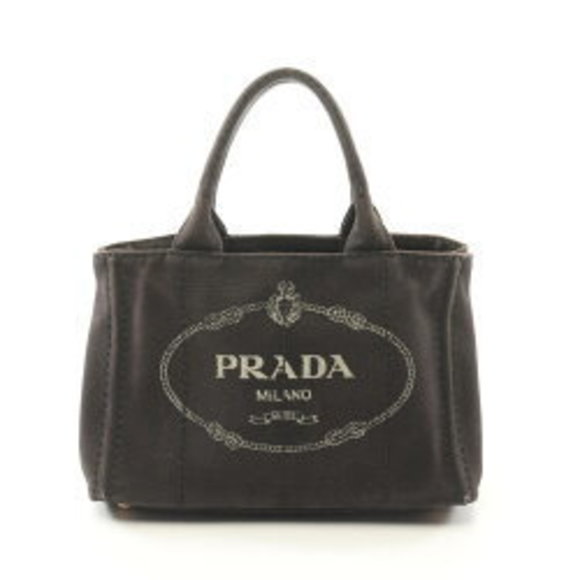 Prada CANAPA Canvas Tote Bag Black - Picture 1 of 8